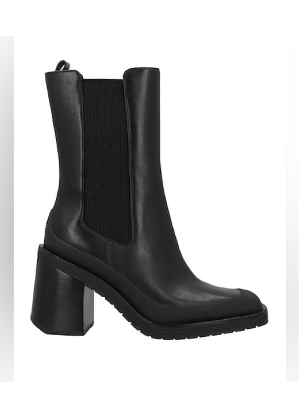 Tory Burch Black Leather Expedition Chelsea Block Heel Boots